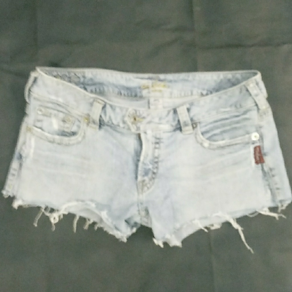 Silver jean cutoffs